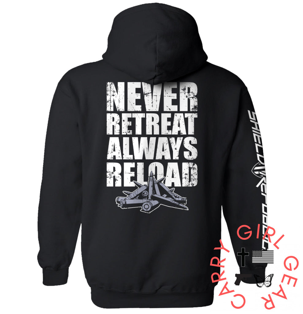 Never Retreat Always Reload Black / S Hoodie Nc - Apparel