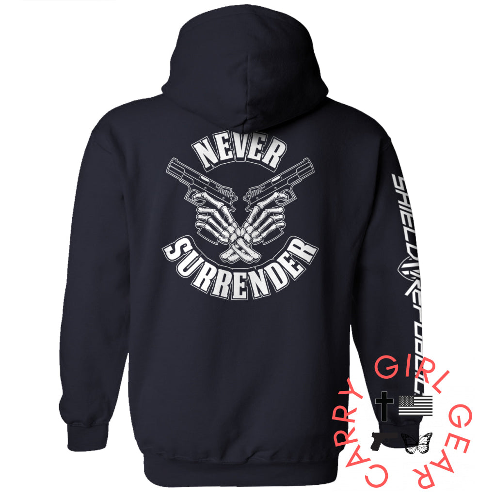 Never Surrender Navy / S Hoodie Nc - Apparel