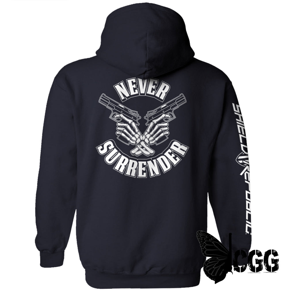 Never Surrender Navy / S Hoodie Nc - Apparel