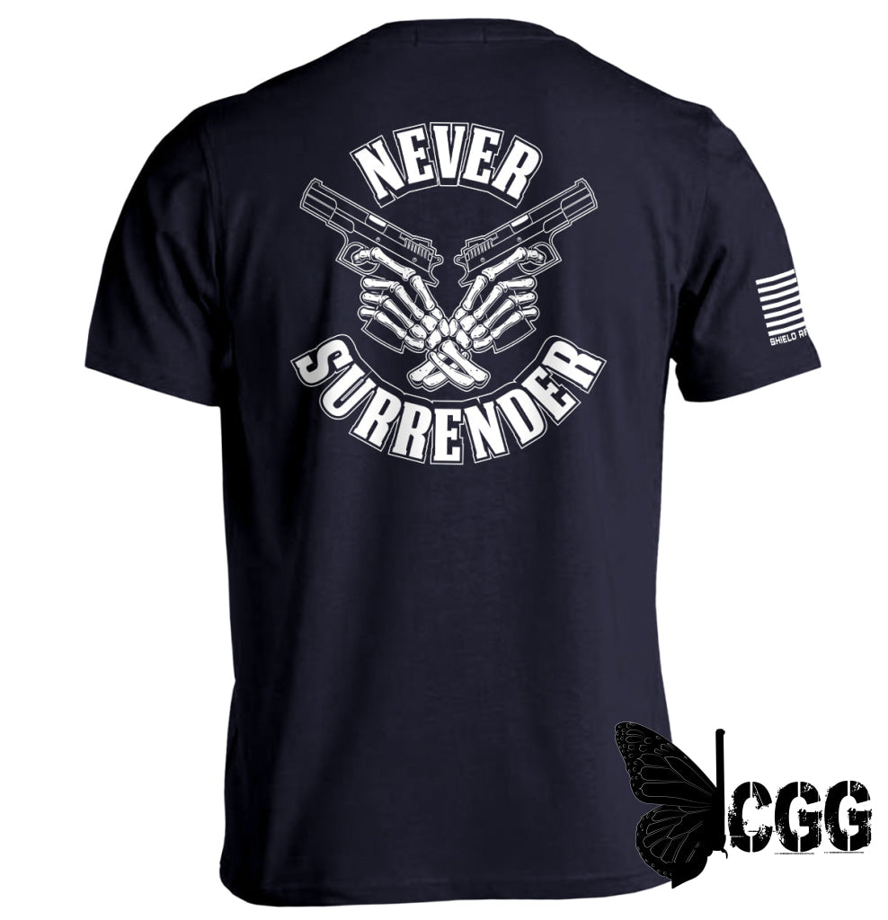 Never Surrender Navy / S Tee Nc - Apparel