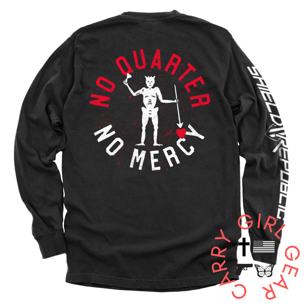 No Quarter Mercy Black / S Comfort Colors Long Sleeve Nc - Apparel