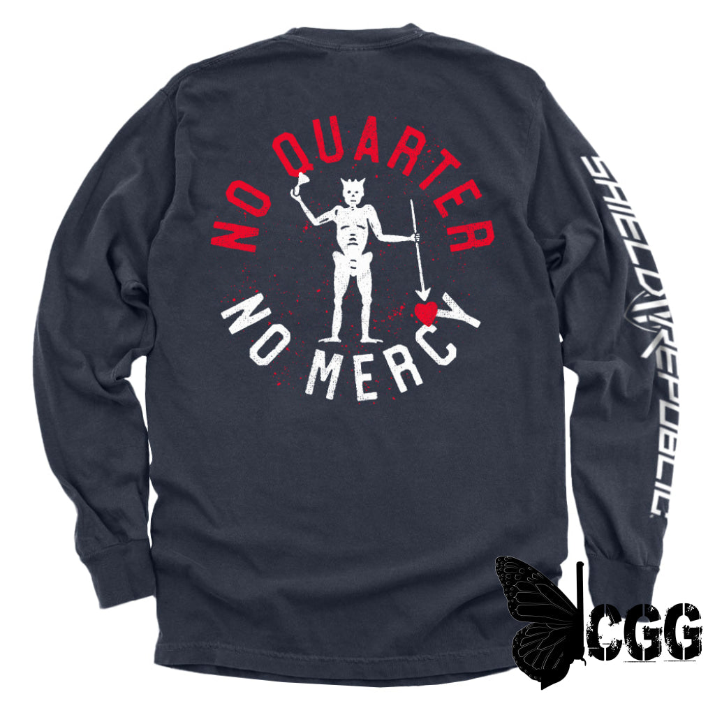 No Quarter Mercy True Navy / S Comfort Colors Long Sleeve Nc - Apparel