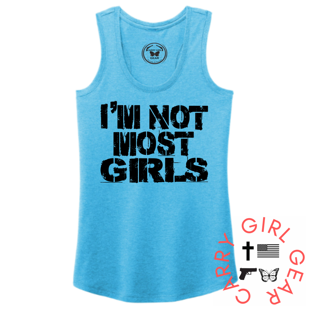 Not Most Girls Tank Top Xs / Turquoise Tank Top