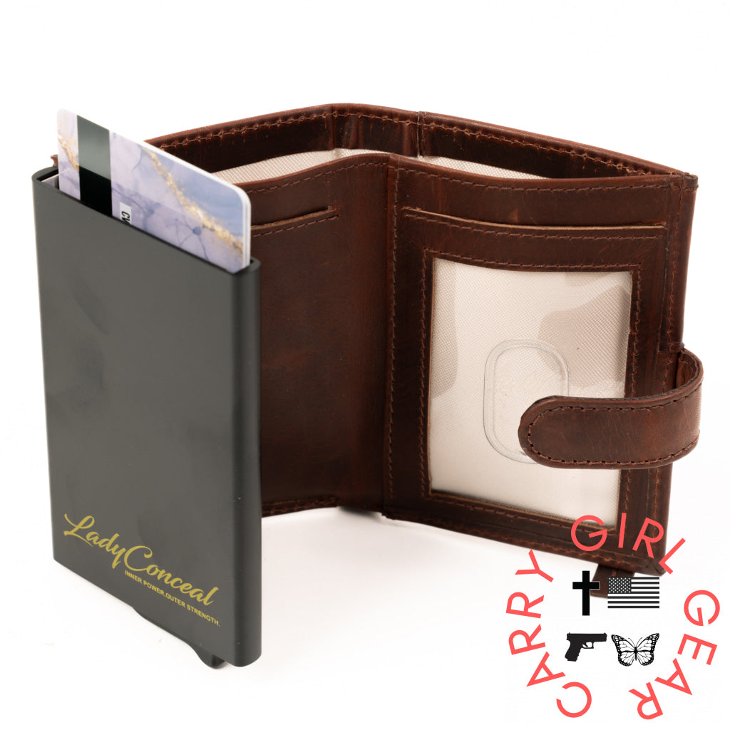Nova Rfid Compact Leather Wallet By Lady Conceal