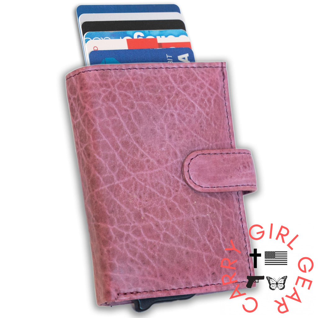 Nova Rfid Compact Leather Wallet By Lady Conceal Plum