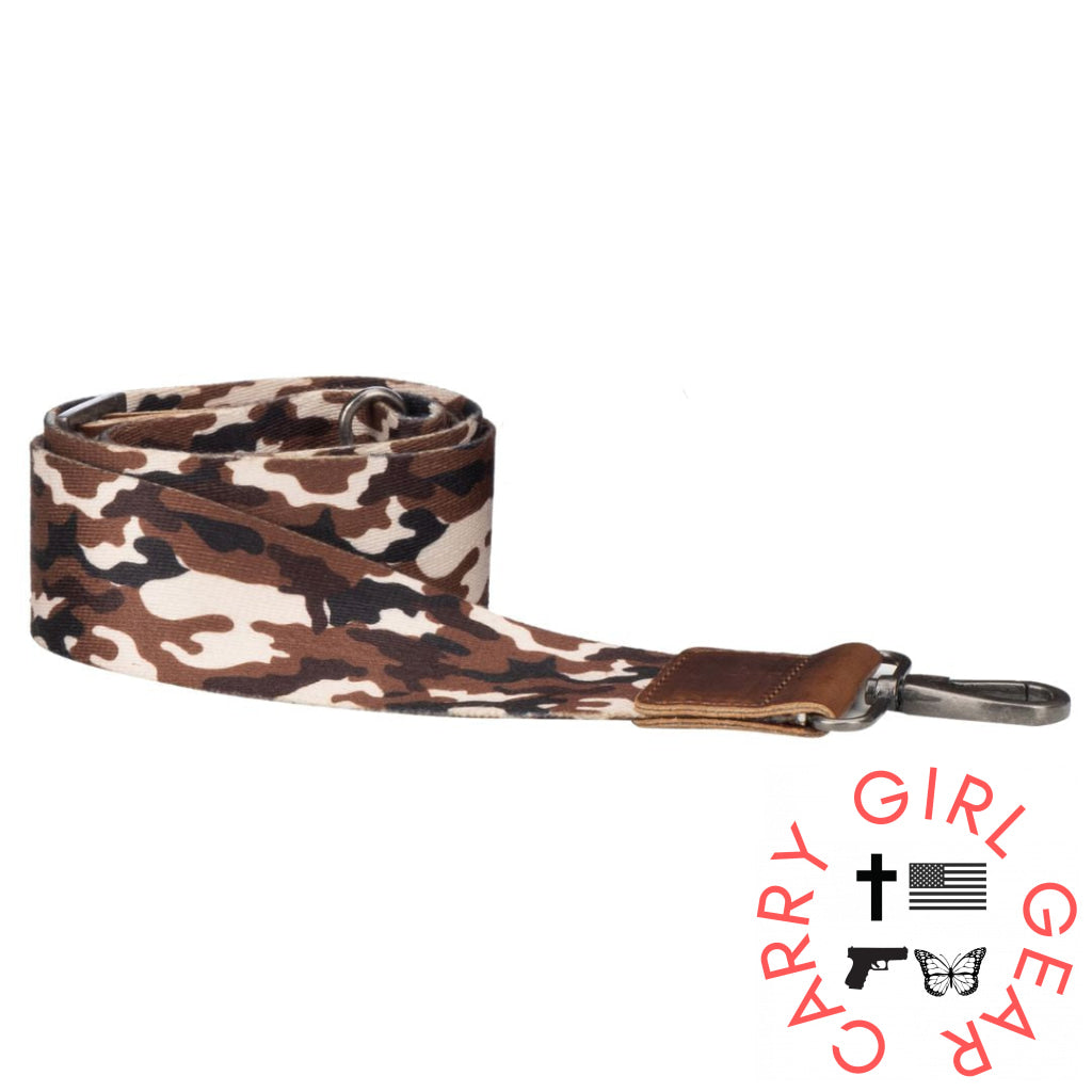 Nylon Camouflage Crossbody Strap By Lady Conceal Brown Straps