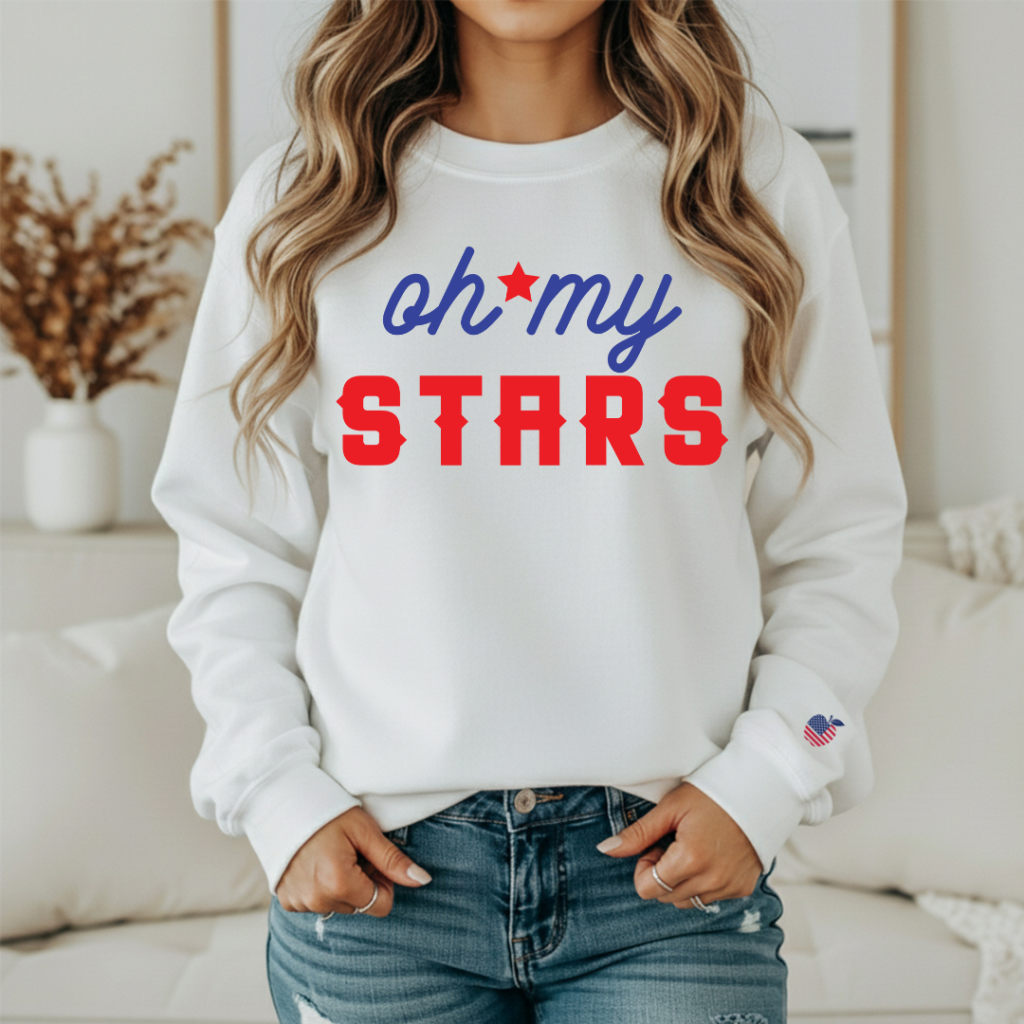 OH MY STARS CREW SM / WHITE Sweatshirt