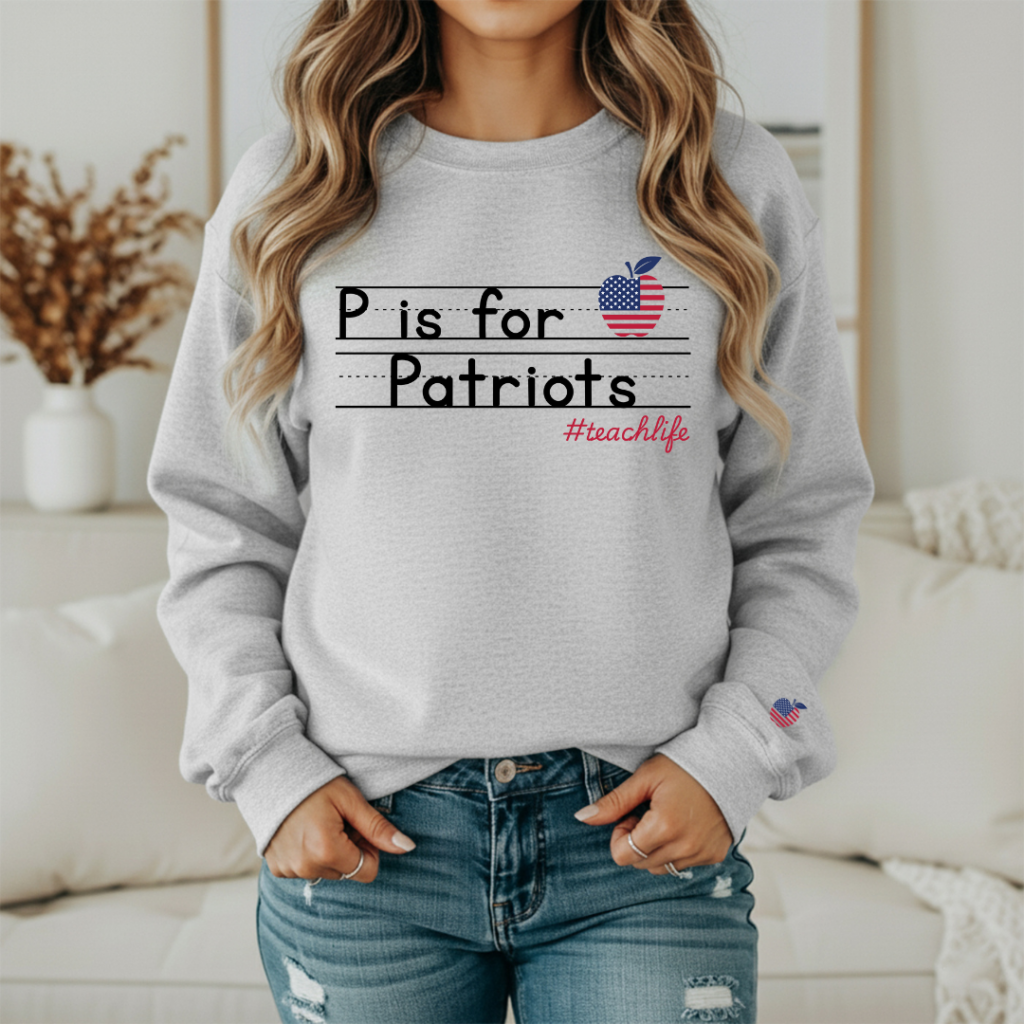 P IS FOR PATRIOTS CREW SM / HEATHER GRAY Sweatshirt