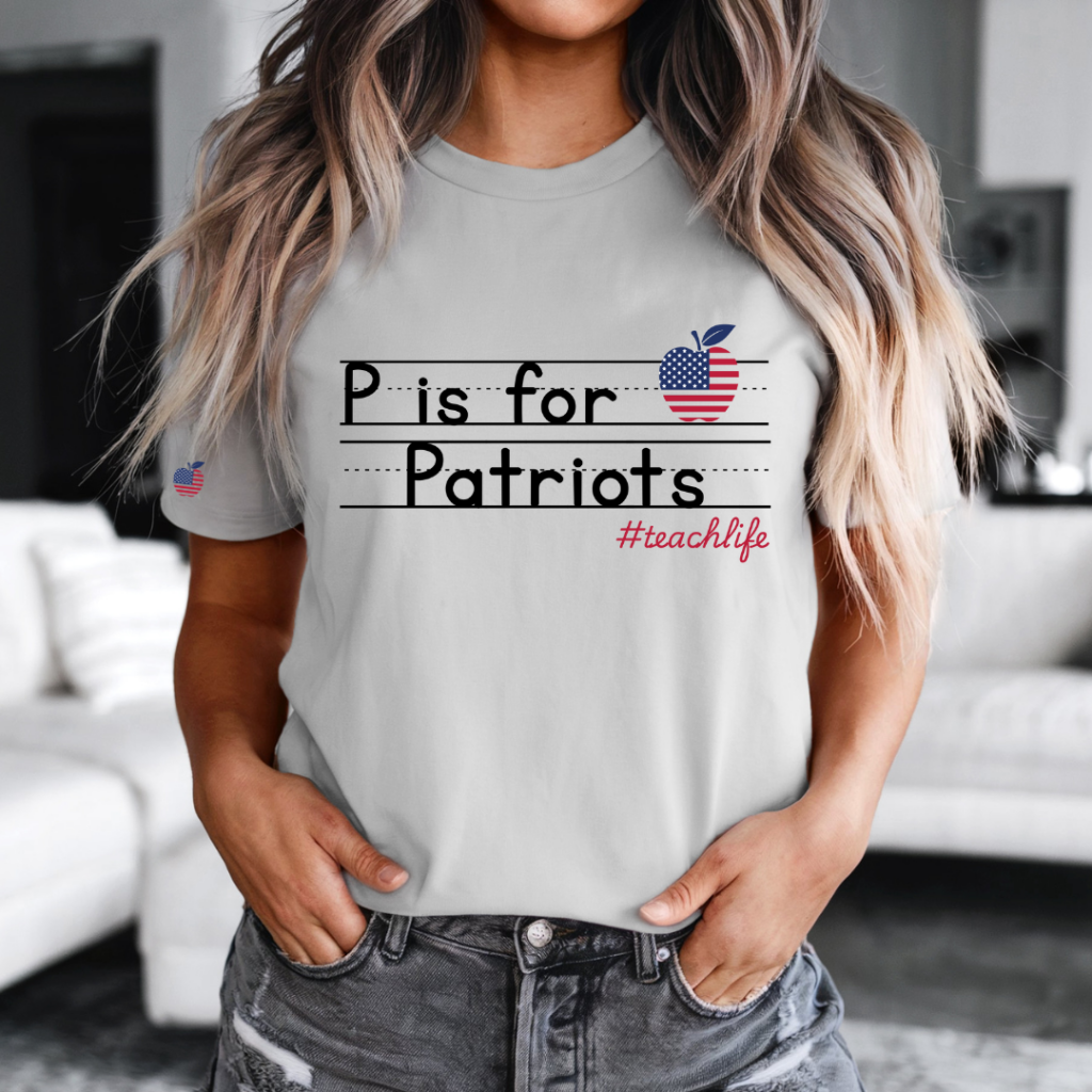 P IS FOR PATRIOTS TEE Silver / XS / UNISEX TEE T-Shirts