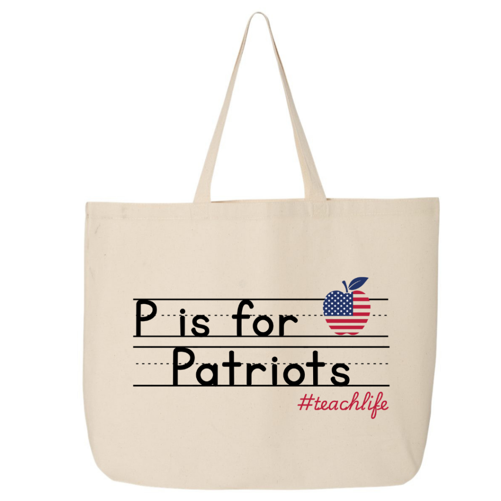 P IS FOR PATRIOTS TOTE CANVAS