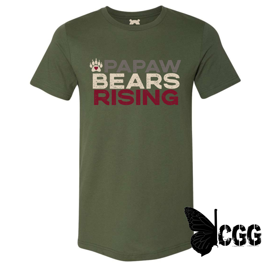 PAPAW BEAR RISING T-SHIRT SM / MILITARY GREEN T-SHIRTS