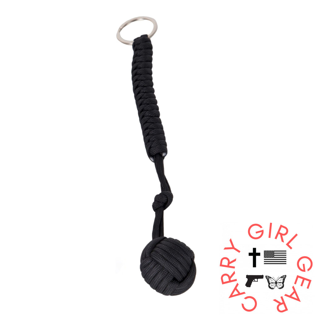 Paracord Monkey Fist Keychain Black
