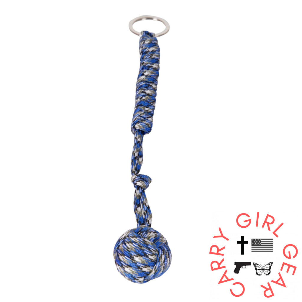 Paracord Monkey Fist Keychain Blue