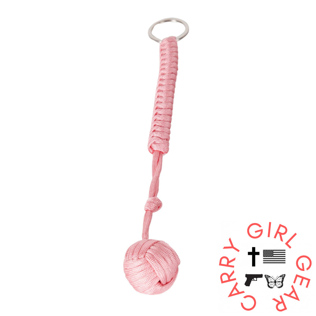 Paracord Monkey Fist Keychain Pink