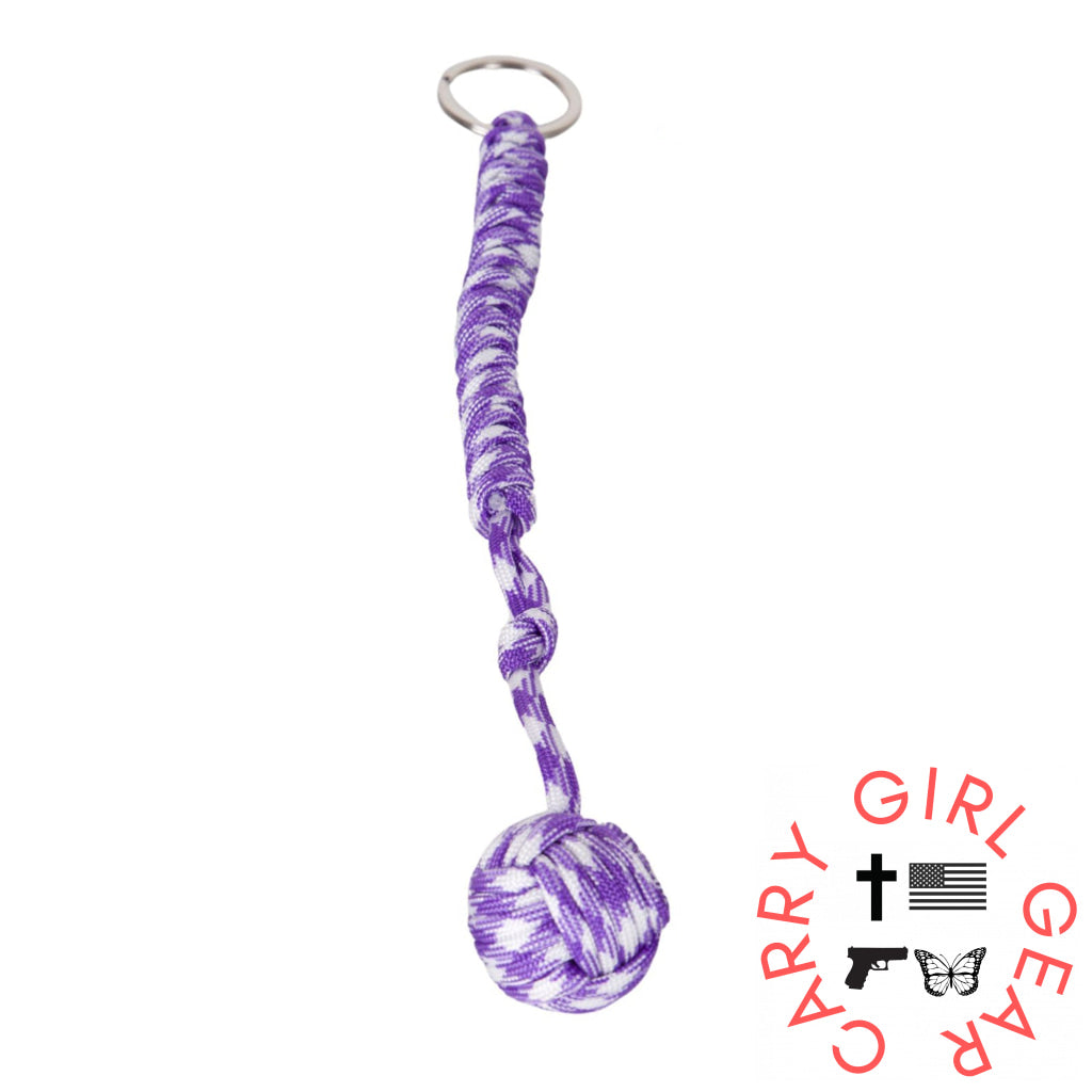Paracord Monkey Fist Keychain Purple