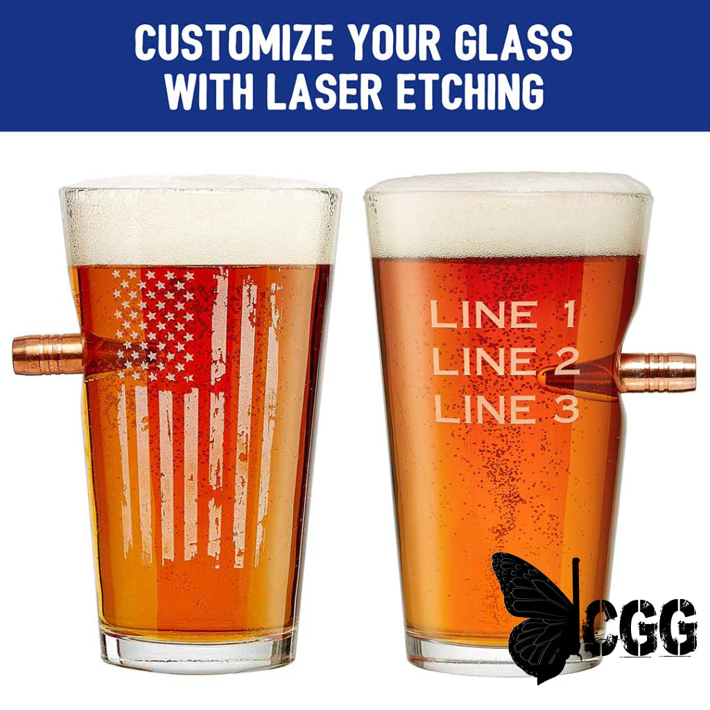 Patriotic Pint Glass - 16Oz Handmade