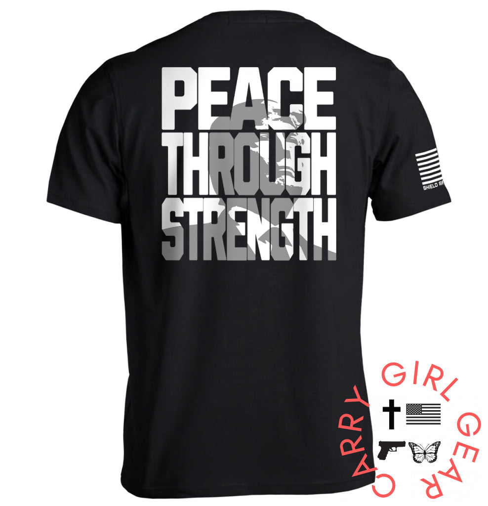 Peace Through Strength Tee / Black / S NC - Apparel