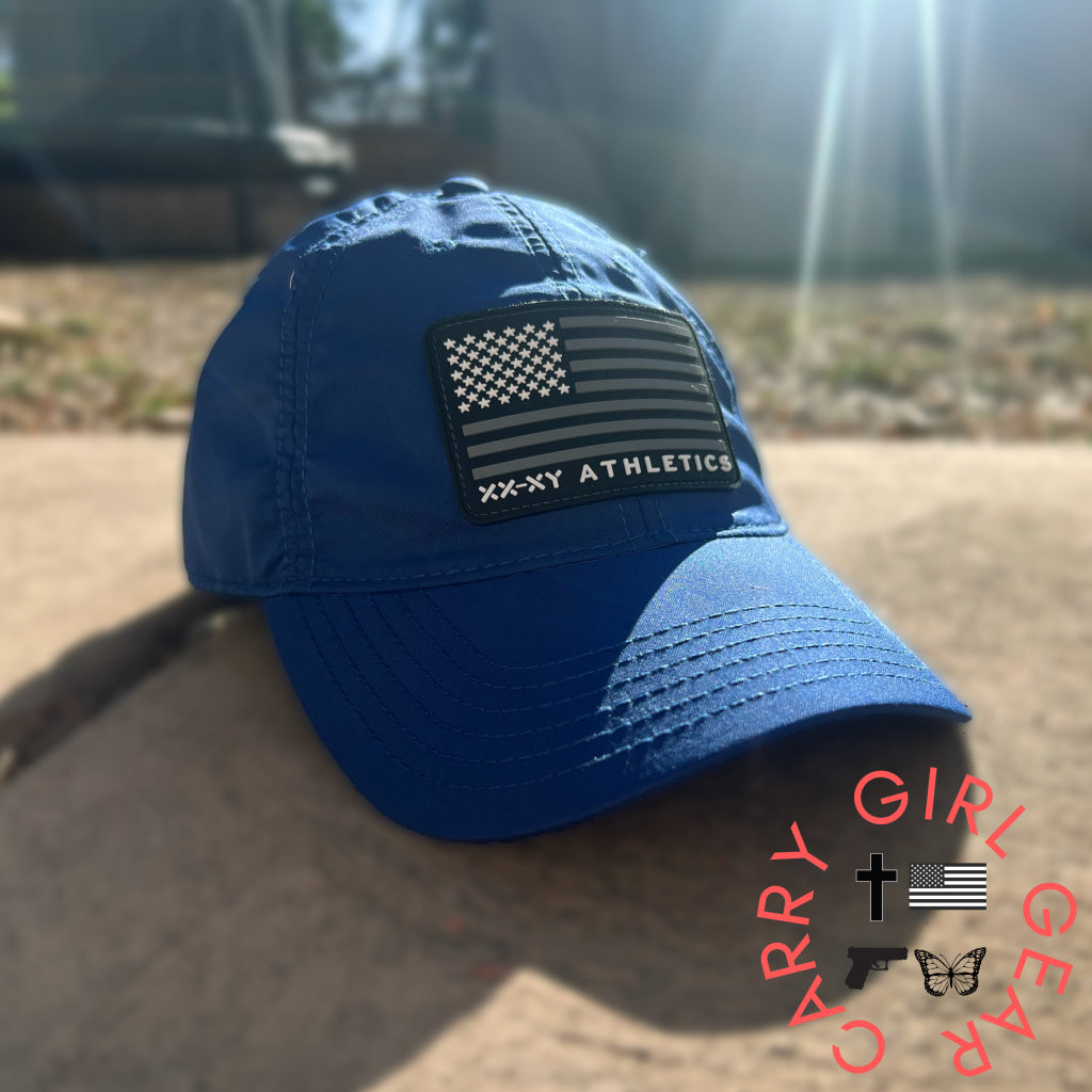 Performance Cap with Logo Flag Patch Blue ONE