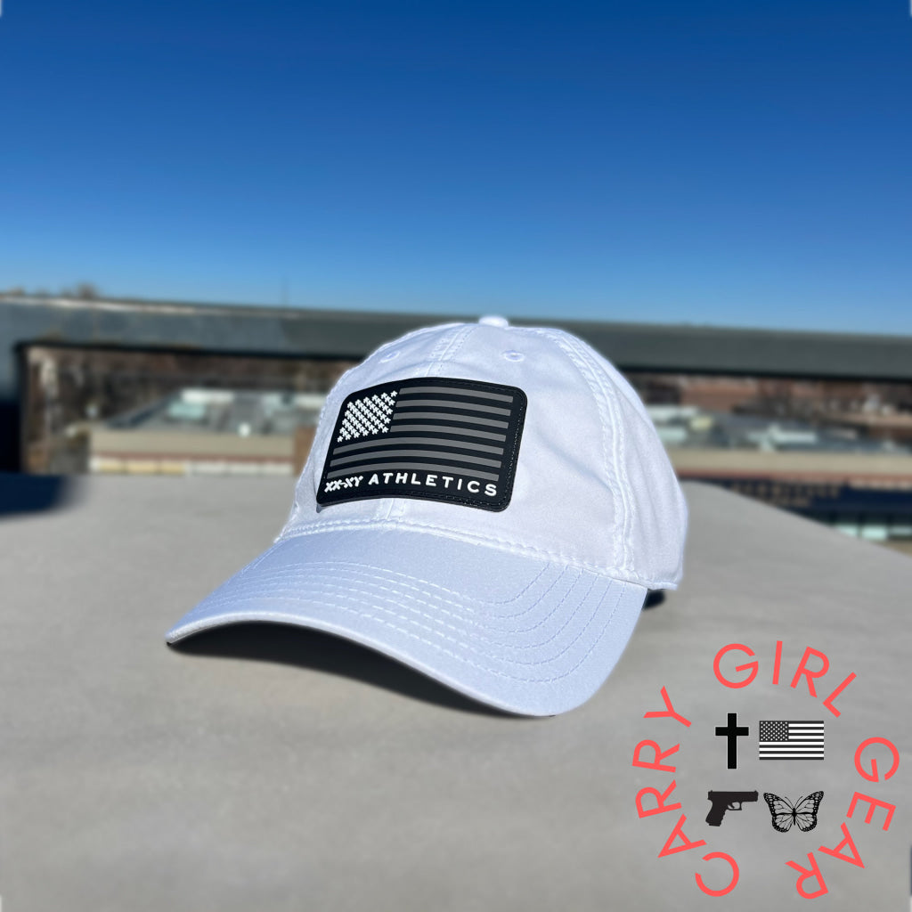 Performance Cap with Logo Flag Patch White ONE