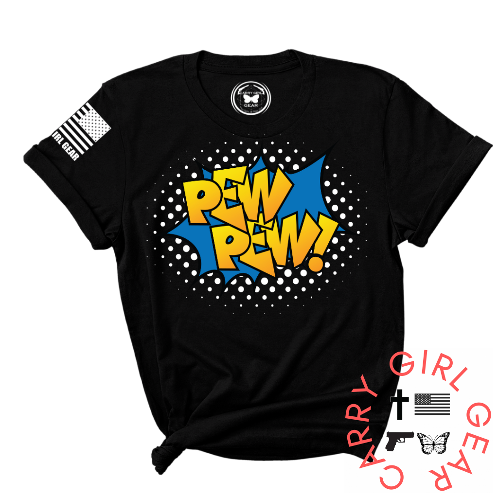 Pew**Pew Comic Tee Xs / Black Unisex Cut Cgg Perfect Tee