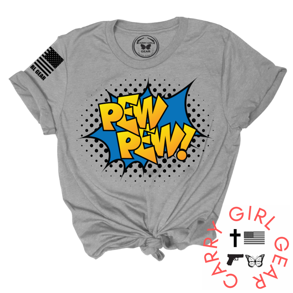 Pew**Pew Comic Tee Xs / Steel Unisex Cut Cgg Perfect Tee