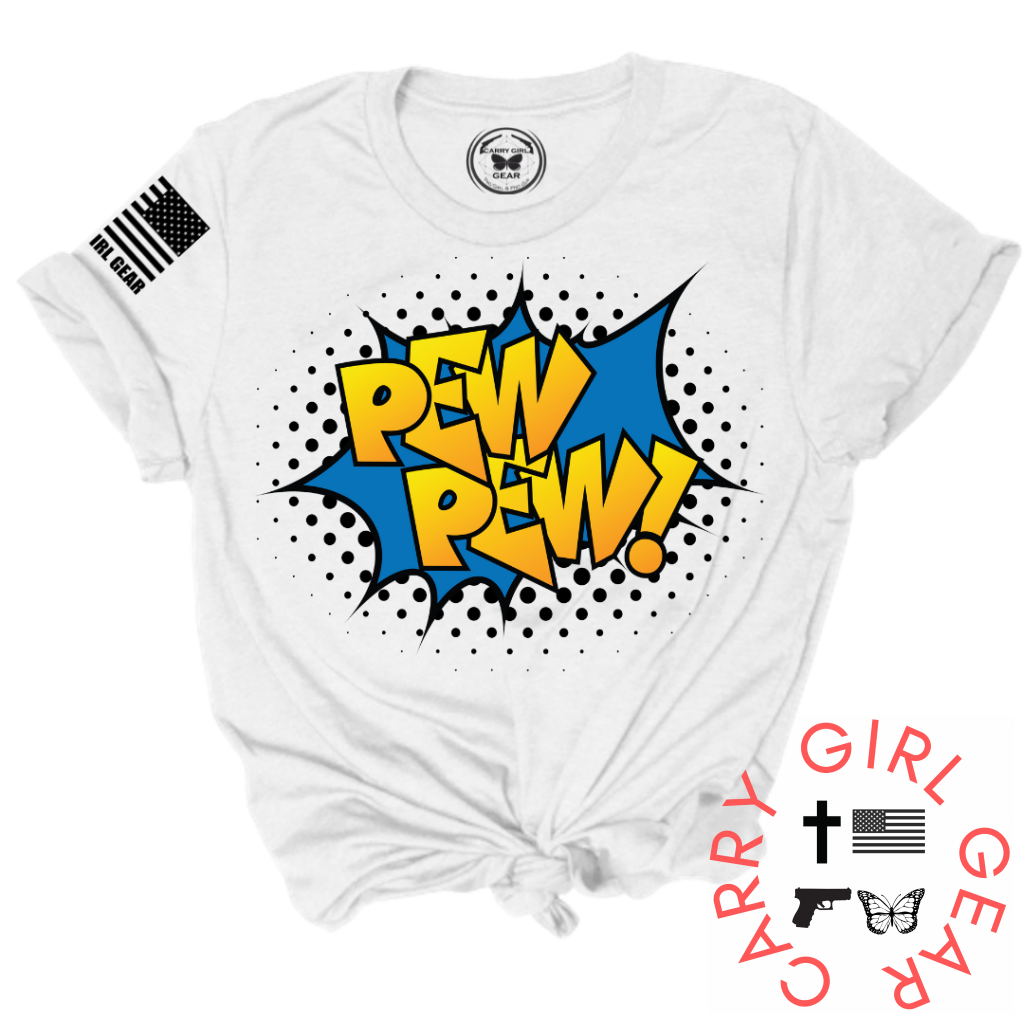 Pew**Pew Comic Tee Xs / White Unisex Cut Cgg Perfect Tee