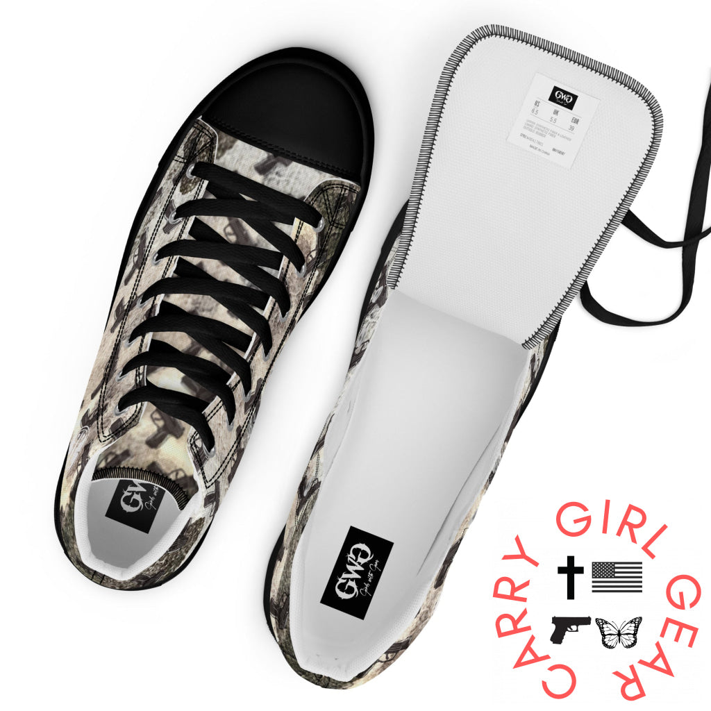 Pistol Palooza Women’s High Top Canvas Shoes Shoes