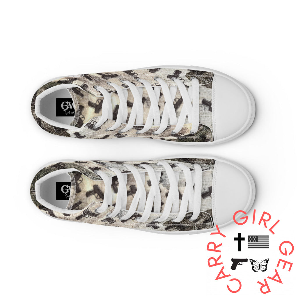 Pistol Palooza Women’s High Top Canvas Shoes Shoes