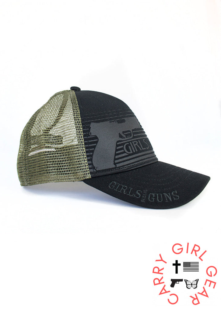 Pistol Trucker Hat | Black Headwear