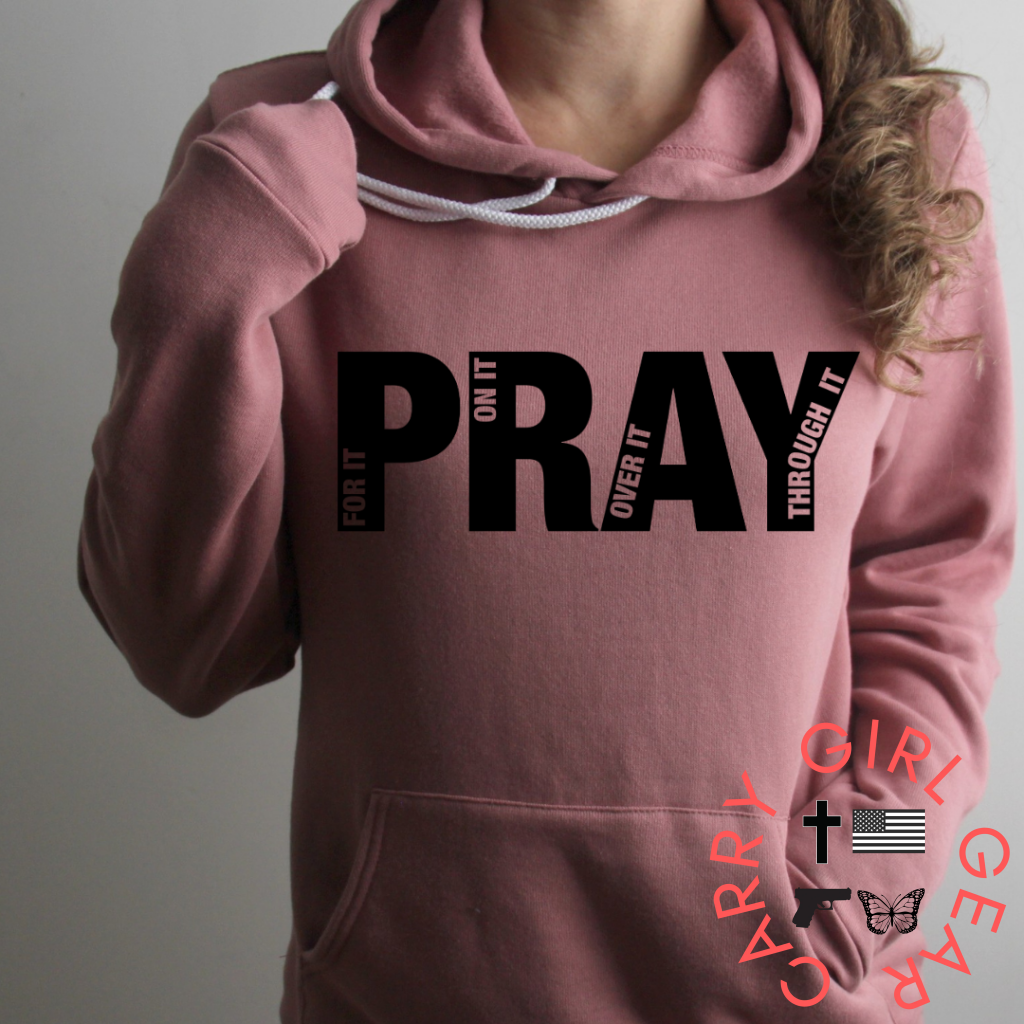 Pray For It Hoodie & Sweatshirt Pullover / Mauve Xs