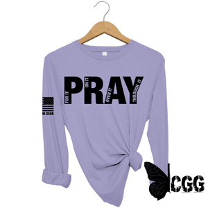 Pray For It Long Sleeve Lavender / Xs