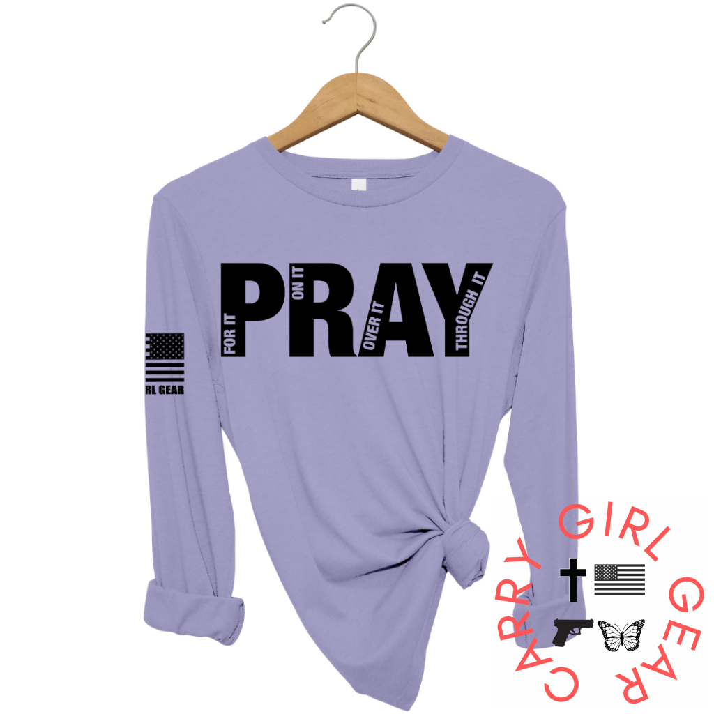 Pray For It Long Sleeve Lavender / Xs
