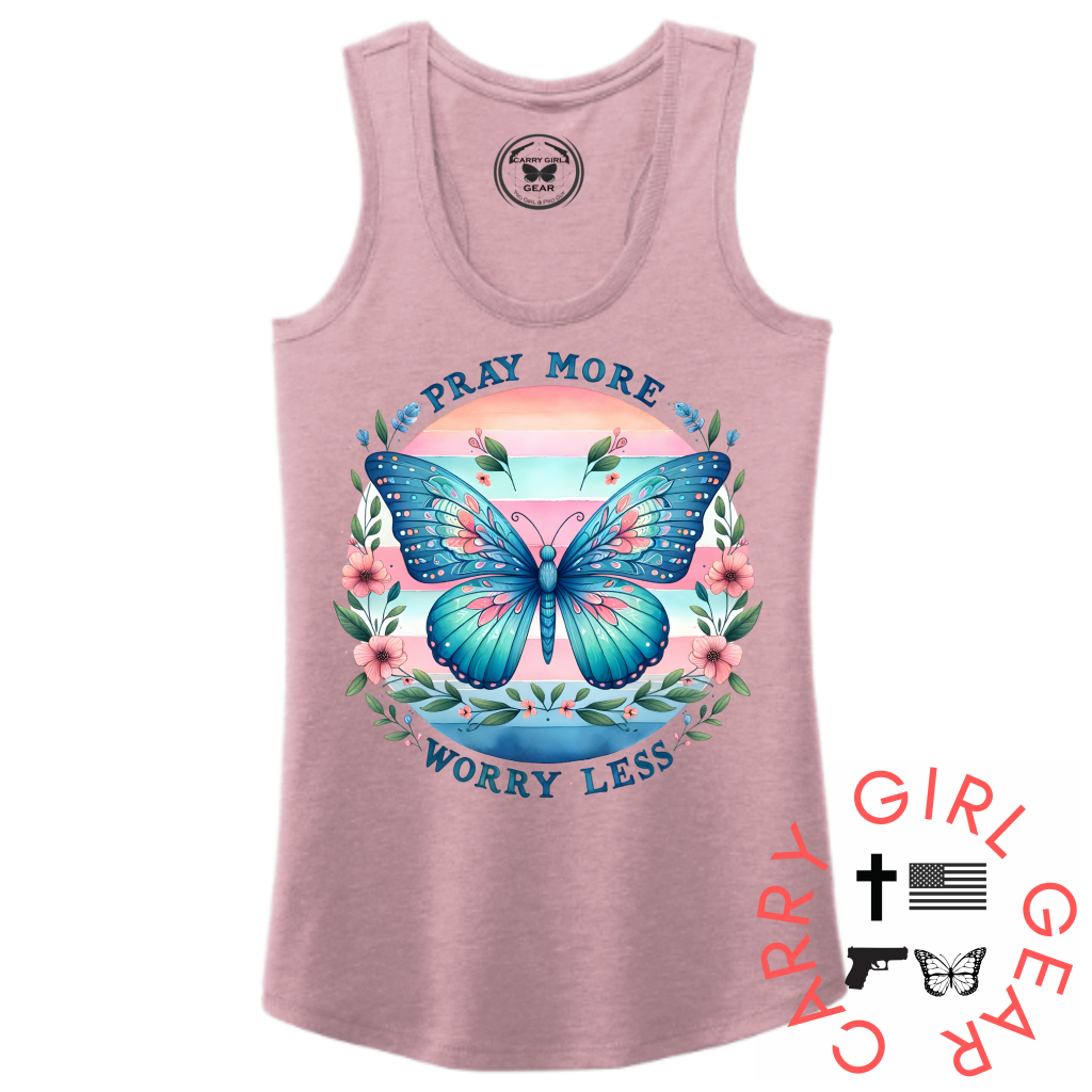 Pray More Tank Top Xs / Lavendar Tank Top