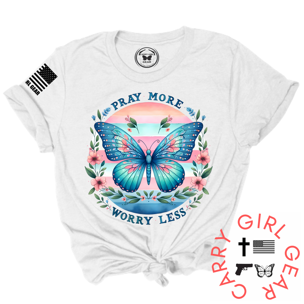Pray More Worry Less Tee Xs / White Unisex Cut Cgg Perfect Tee