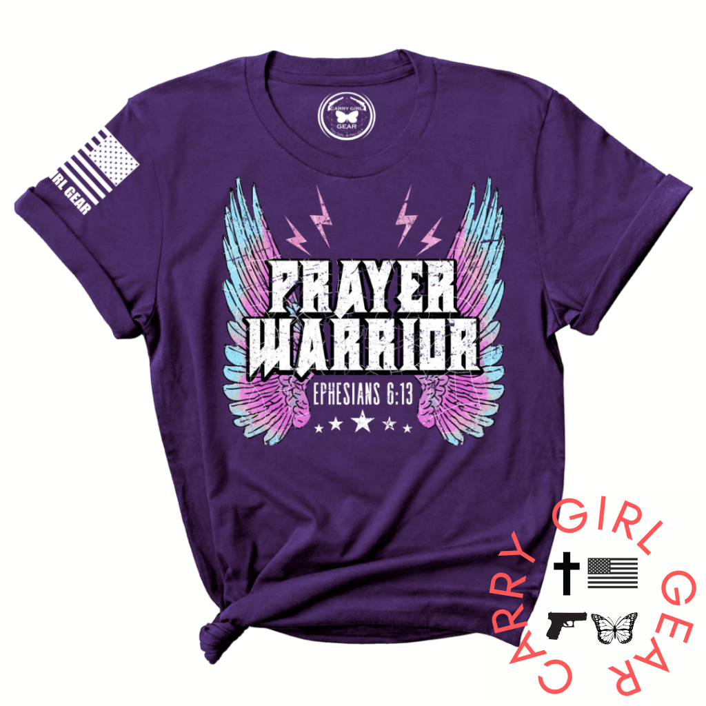 Prayer Warrior Tee Xs / Purple Unisex Cut Cgg Perfect Tee