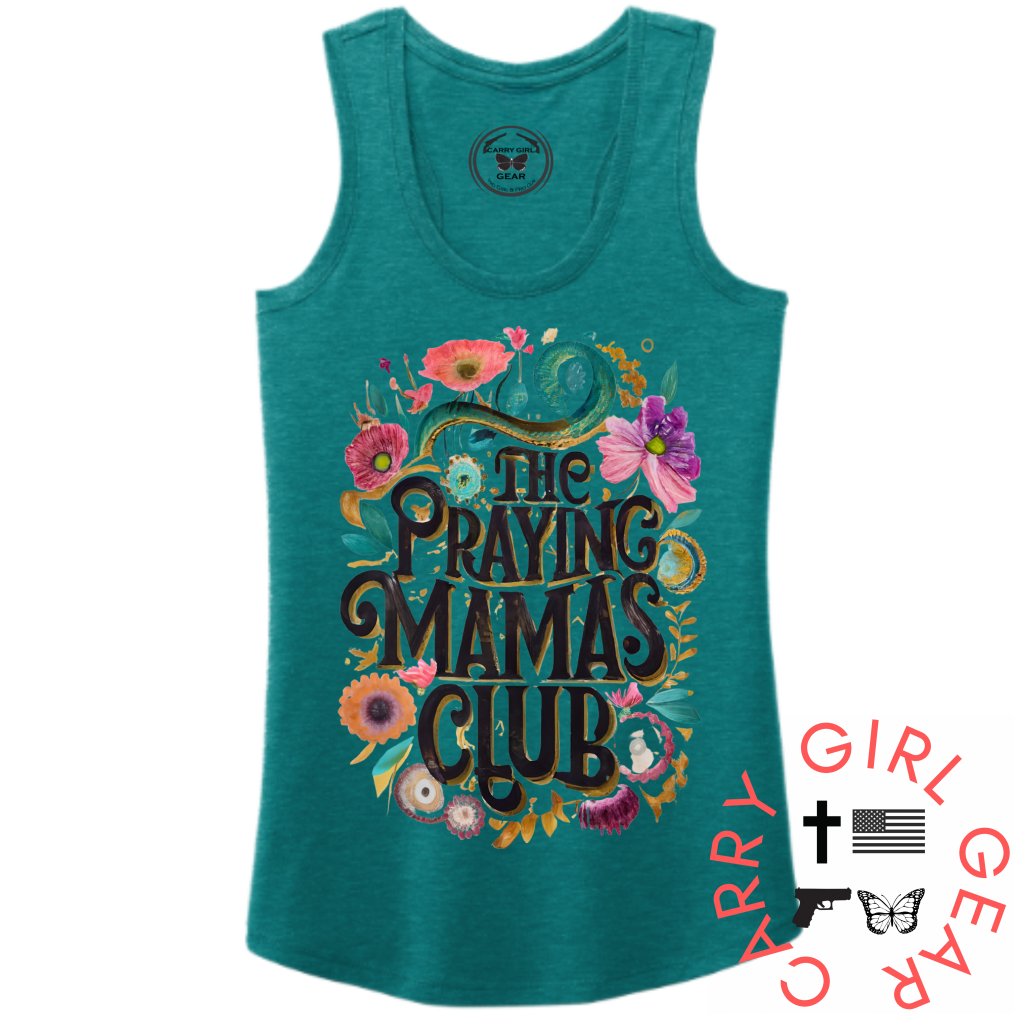 Praying Mama’s Club Xs / Teal Tank Top