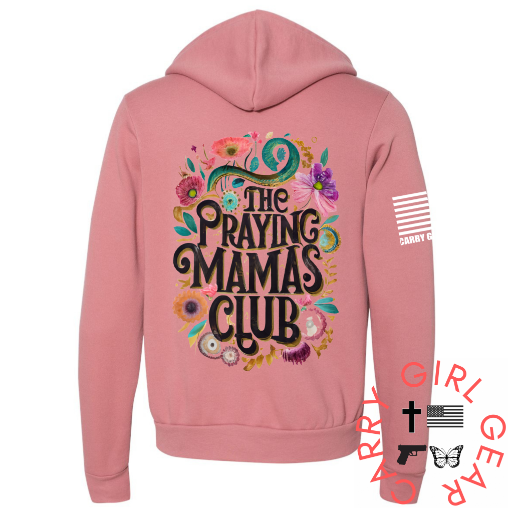 Praying Mamas Club Zippered Hoodie Mauve / Xs