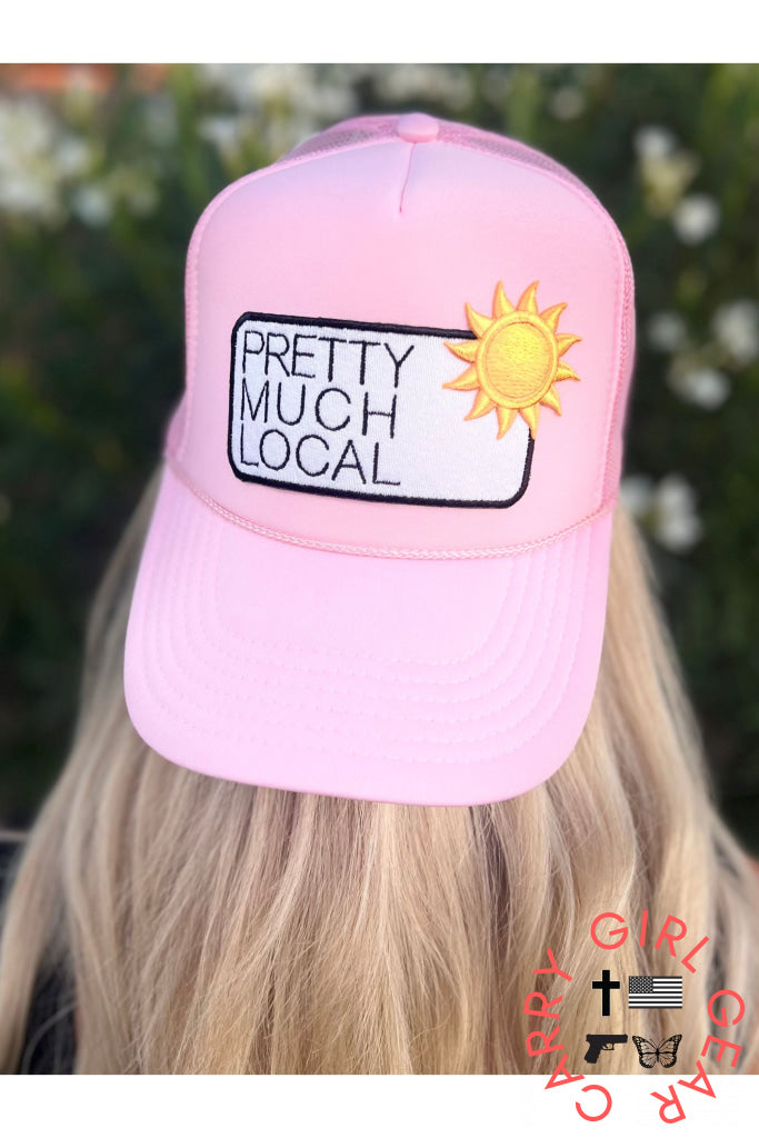 Pretty Much Local patch hat -clearance Light Pink