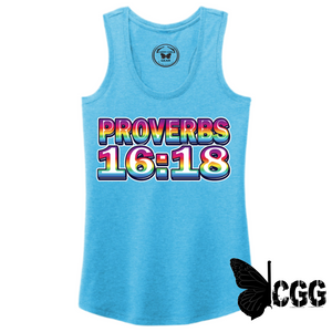 Proverbs 16:18 Xs / Turquoise Tank Top