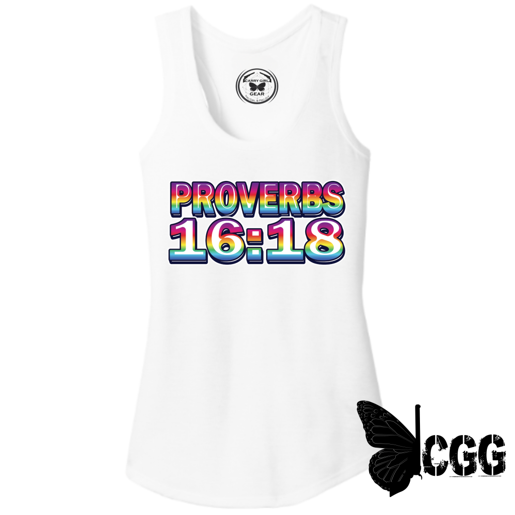 Proverbs 16:18 Xs / White Tank Top