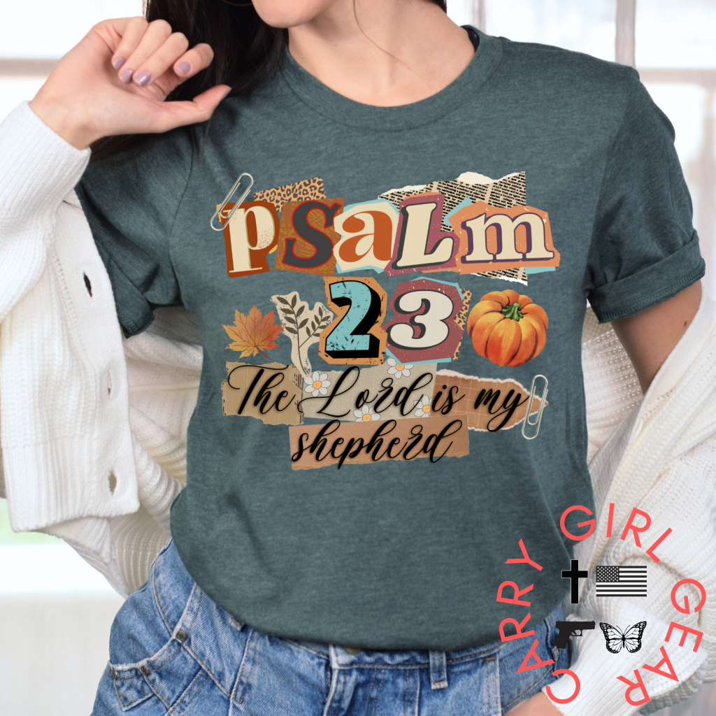 PSALM 23 TEE XS / HEATHER FOREST / UNISEX CUT CGG PERFECT TEE