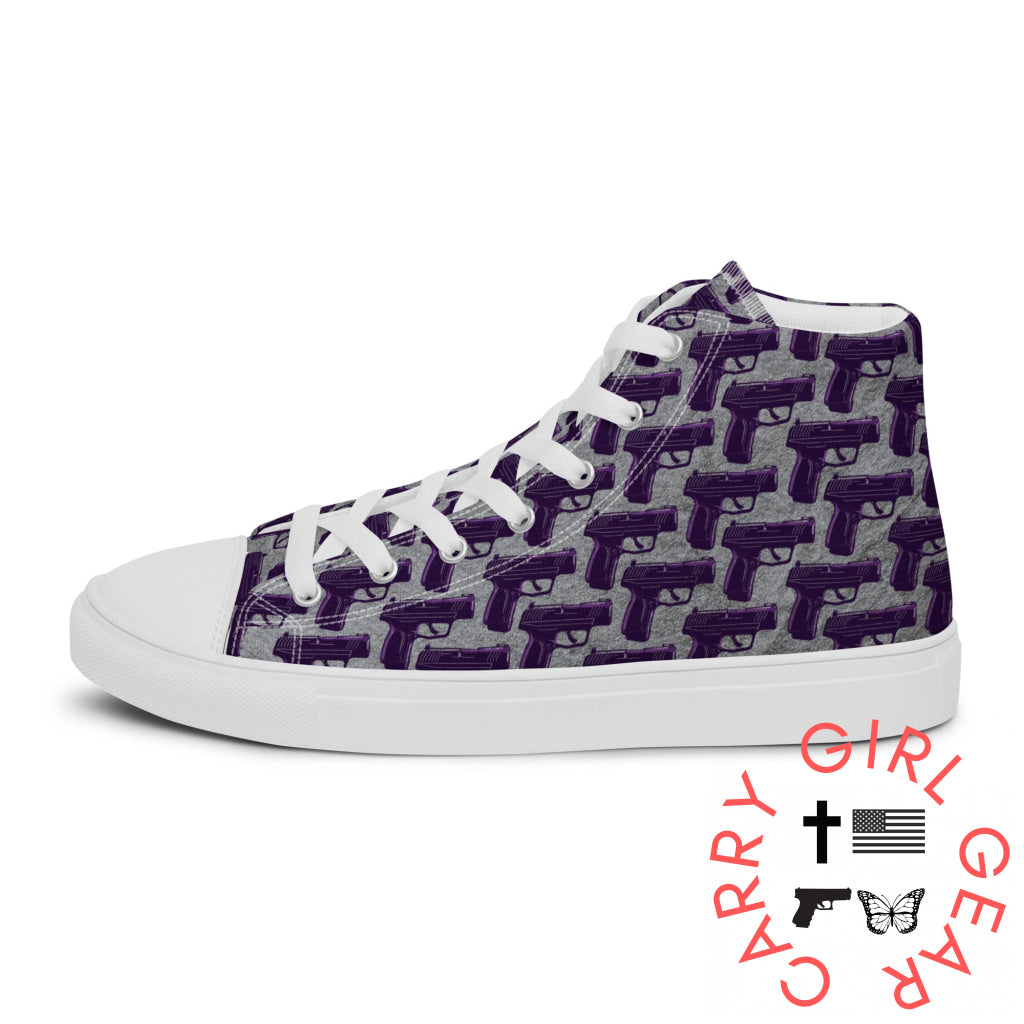 Purple Pistol Palooza High Top Canvas Shoes Shoes