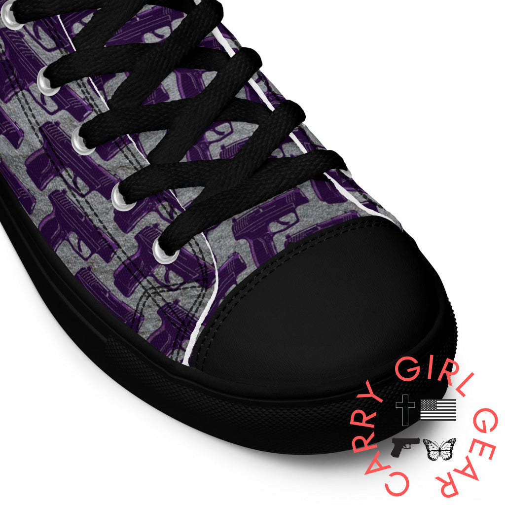 Purple Pistol Palooza High Top Canvas Shoes Shoes