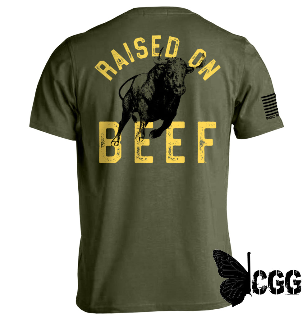 Raised On Beef Military Green / S Tee Nc - Apparel