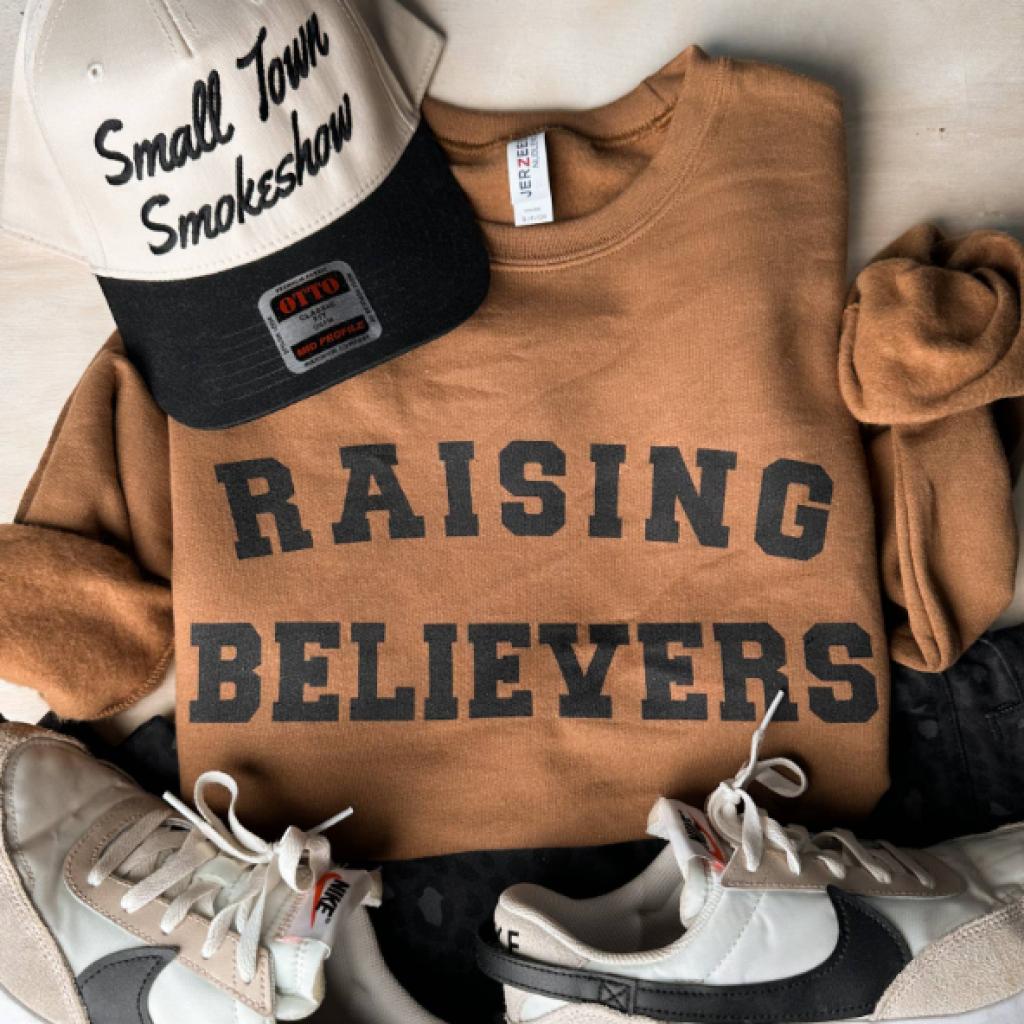 RAISING BELIEVERS SWEATSHIRT SM / PECAN Sweatshirt