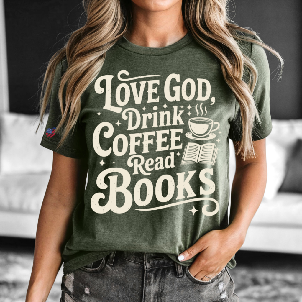 READ BOOKS TEE MILITARY GREEN / XS / UNISEX TEE T-Shirts