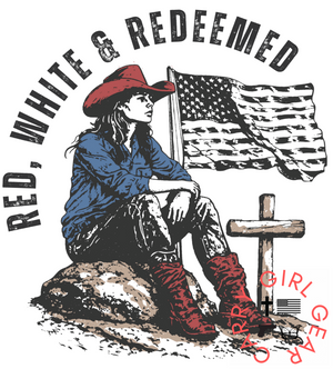 RED WHITE & REDEEMED Sticker STICKER