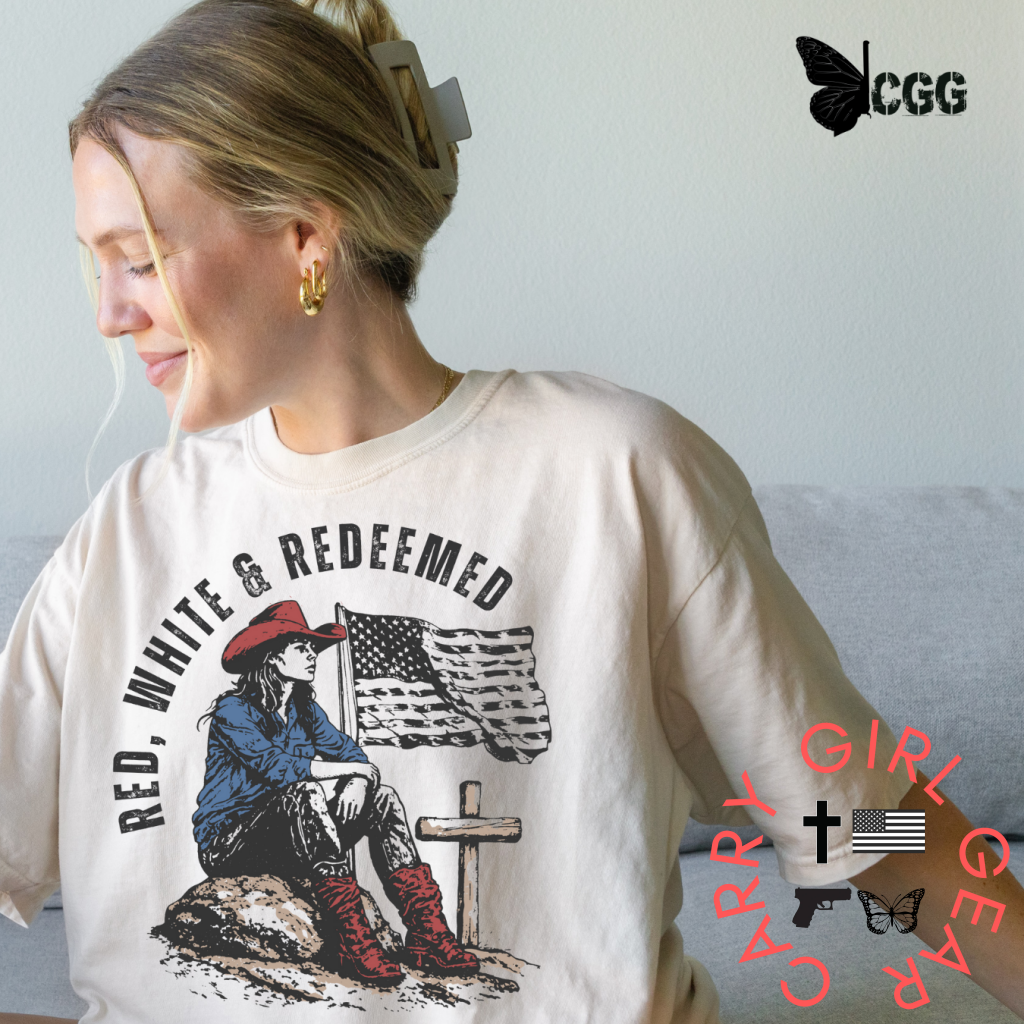 RED WHITE & REDEEMED TEE CGG PERFECT TEE