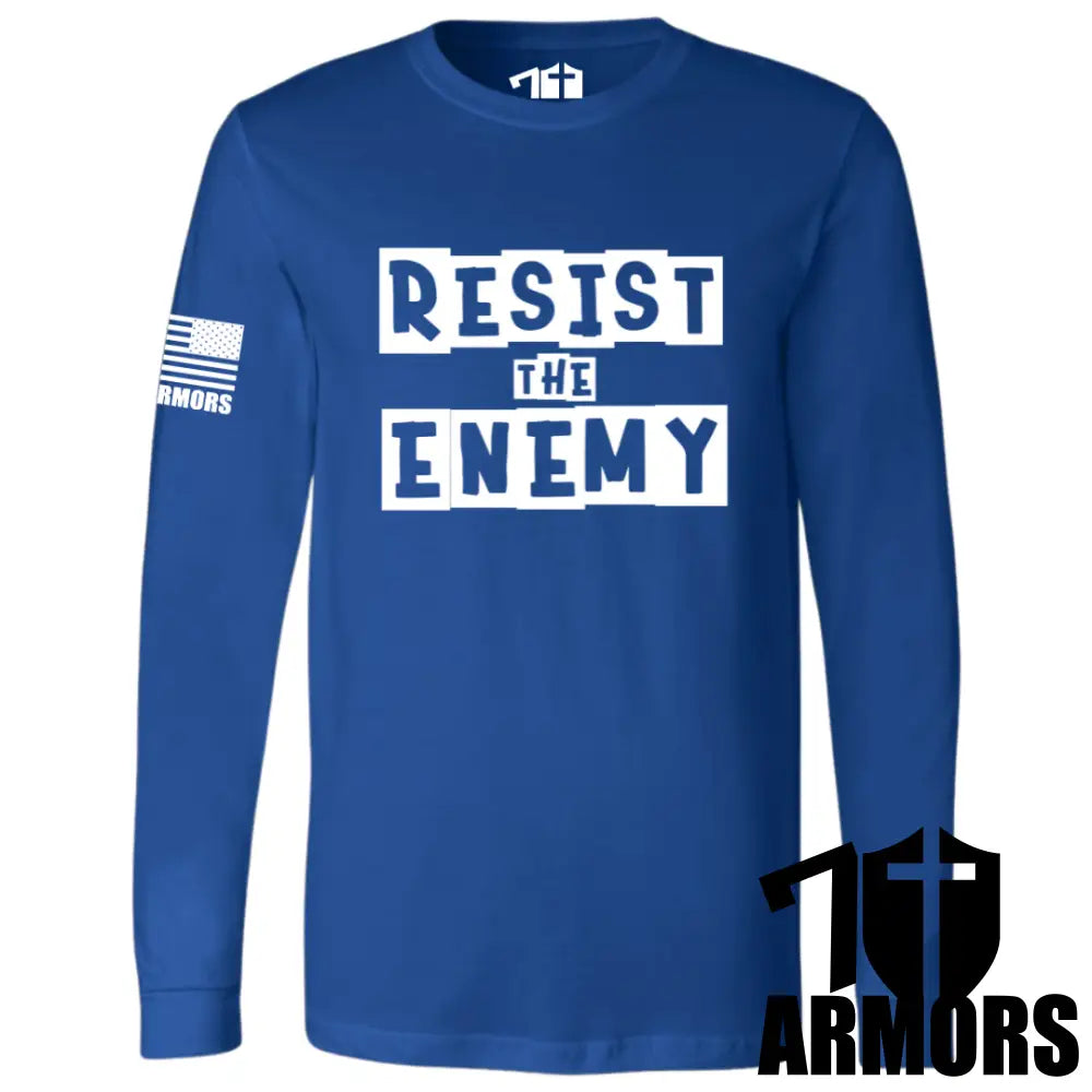 Resist The Enemy Long Sleeve Sm / Royal Blue