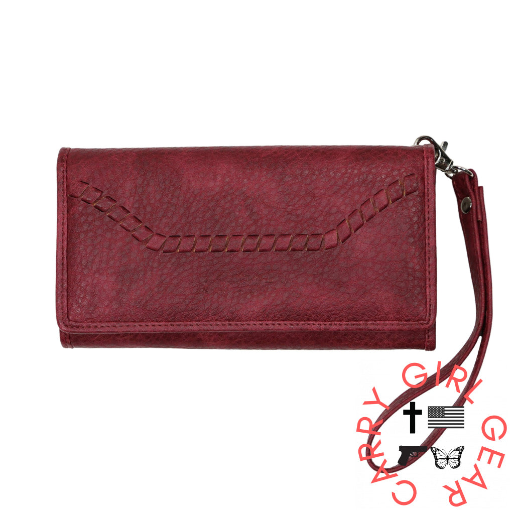 Rfid Morgan Clutch Wallet By Lady Conceal Burgundy Wallets